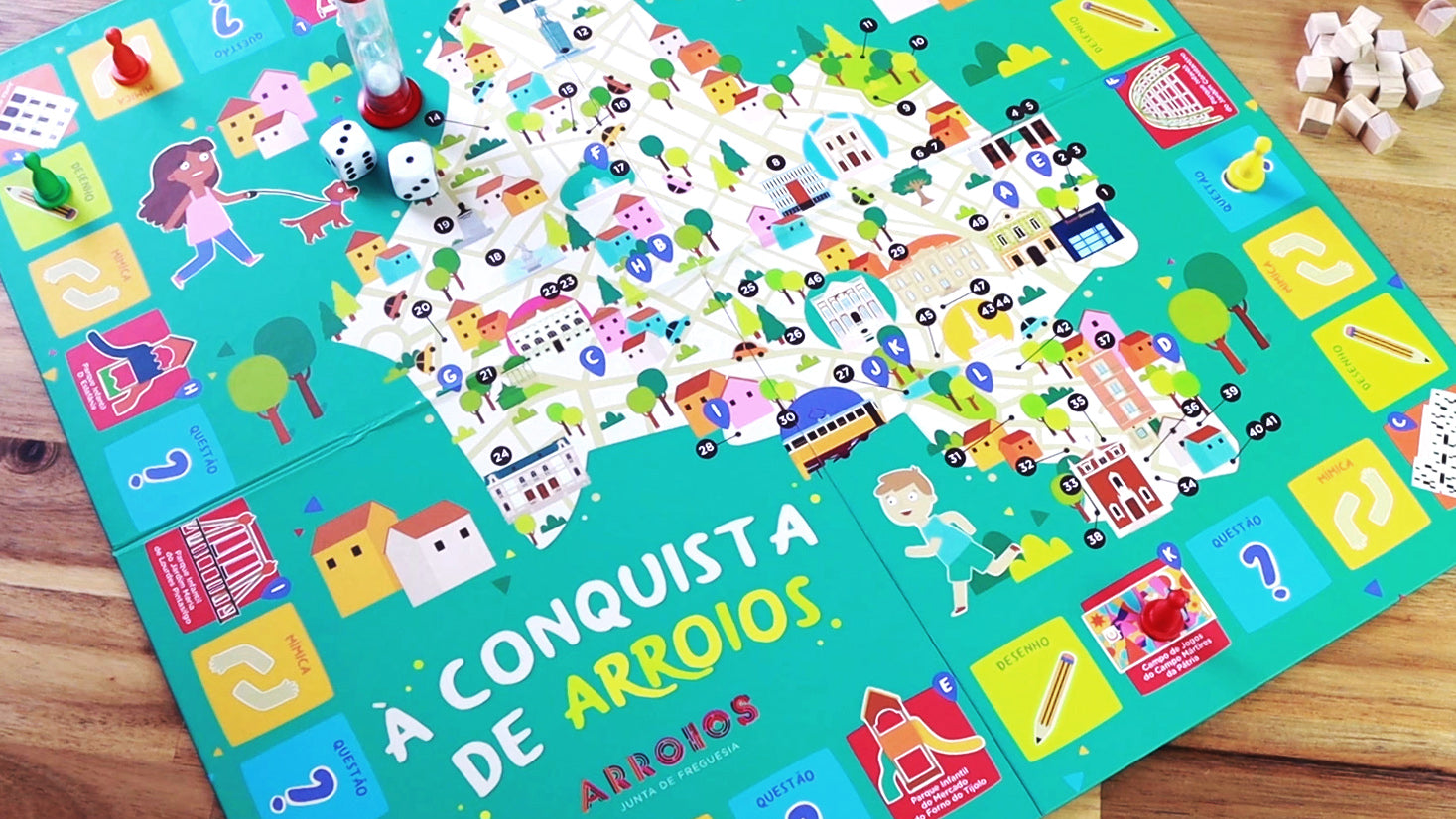 Jogo de tabuleiro e puzzle «À conquista de Arroios»