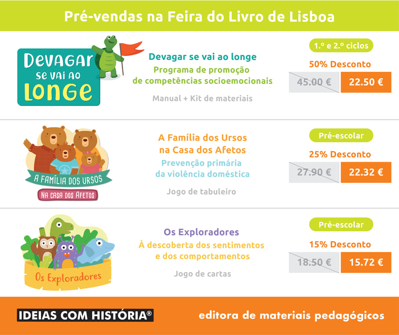 Materiais psicoeducativos em pré-venda na Feira do Livro de Lisboa